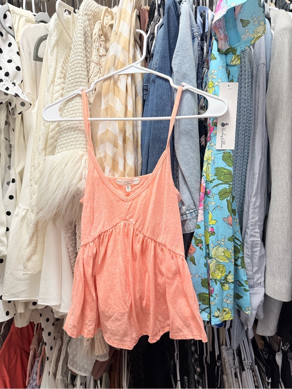 Urban Outfitters Truly Madly Deeply Coral Babydoll Tank Top